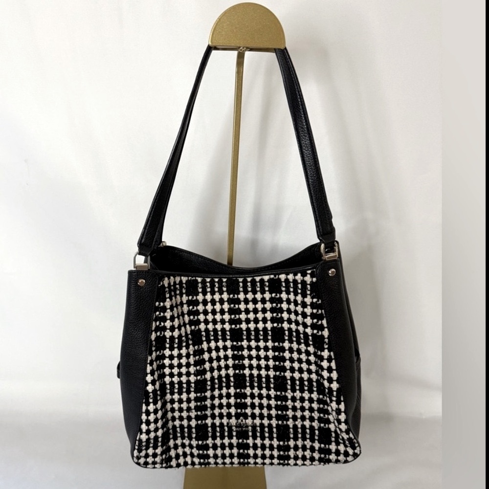 Large Kate Spade Leila Tweed Shoulder Bag Retail $399